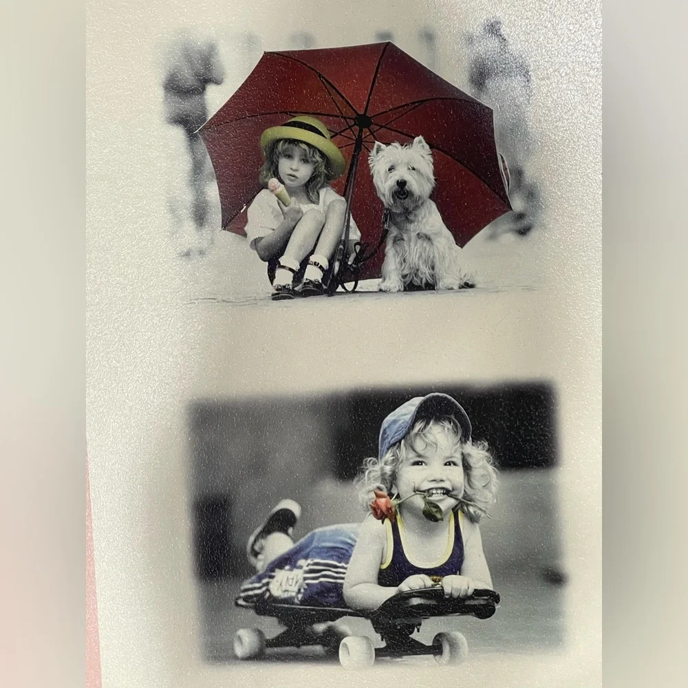 Framed Black and White with Rose Trim Child Photography Art